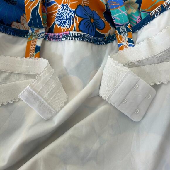 EUC Profile by Gottex Rising Sun One Piece Swimsuit D-Cup Blue Floral Ruched - Picture 11 of 15